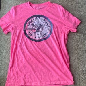 American Eagle Pink Tee Sz Large